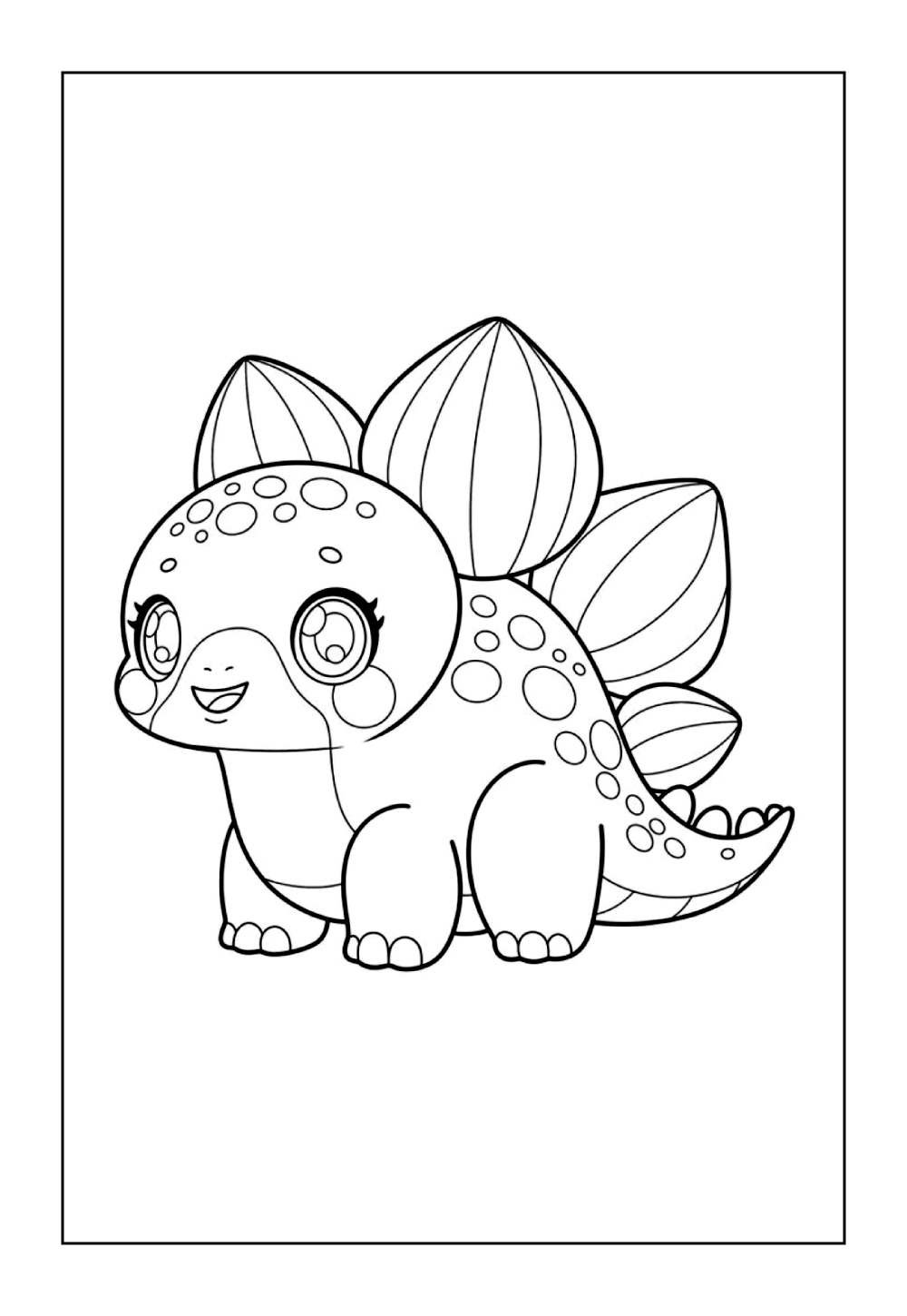Desenho de Dinossauro Fofo para colorir