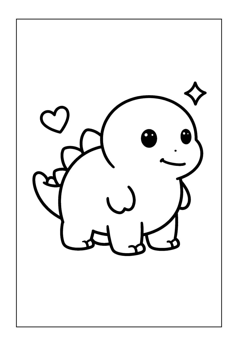 Desenho Fofo do Dinossauro para colorir