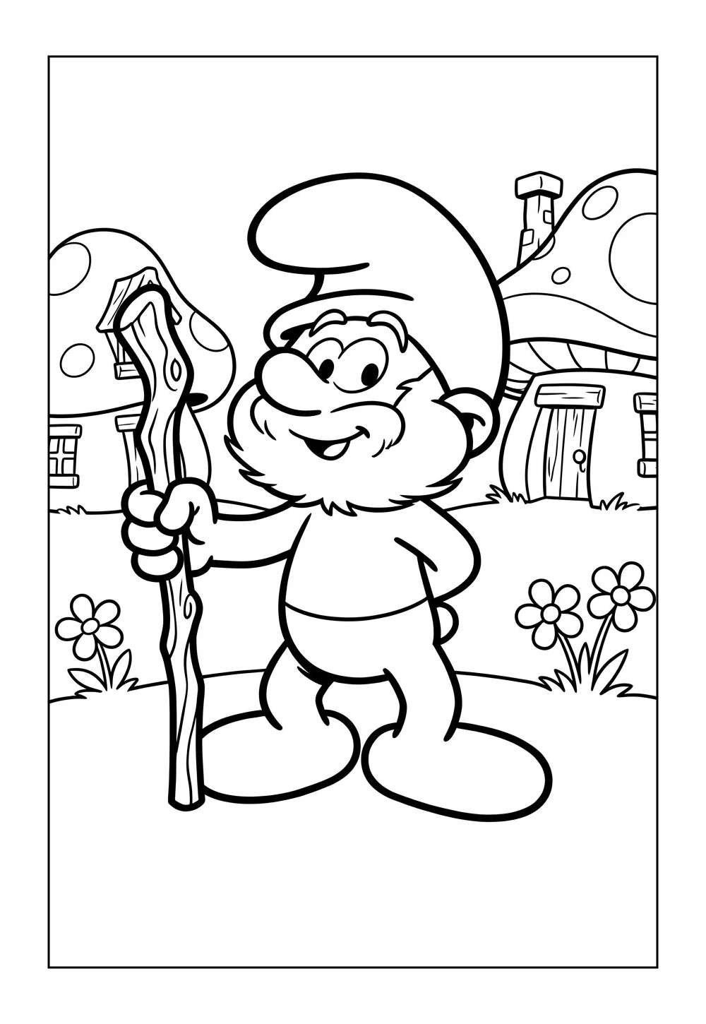 Papai Smurf para imprimir e pintar