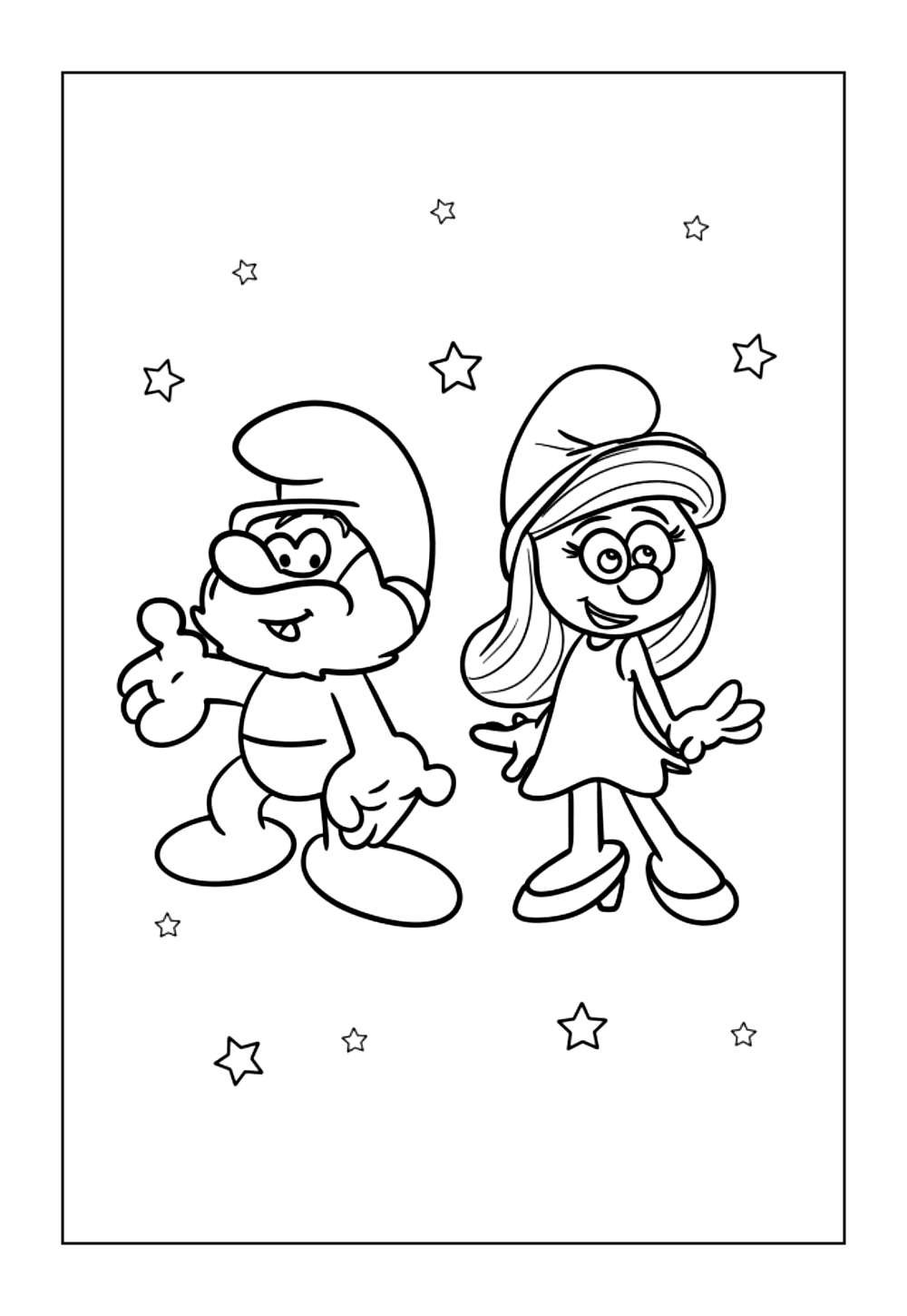 Desenho dos Smurfs para imprimir e pintar