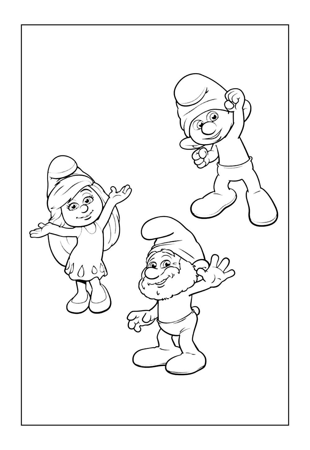 Desenho dos Smurfs para imprimir e colorir