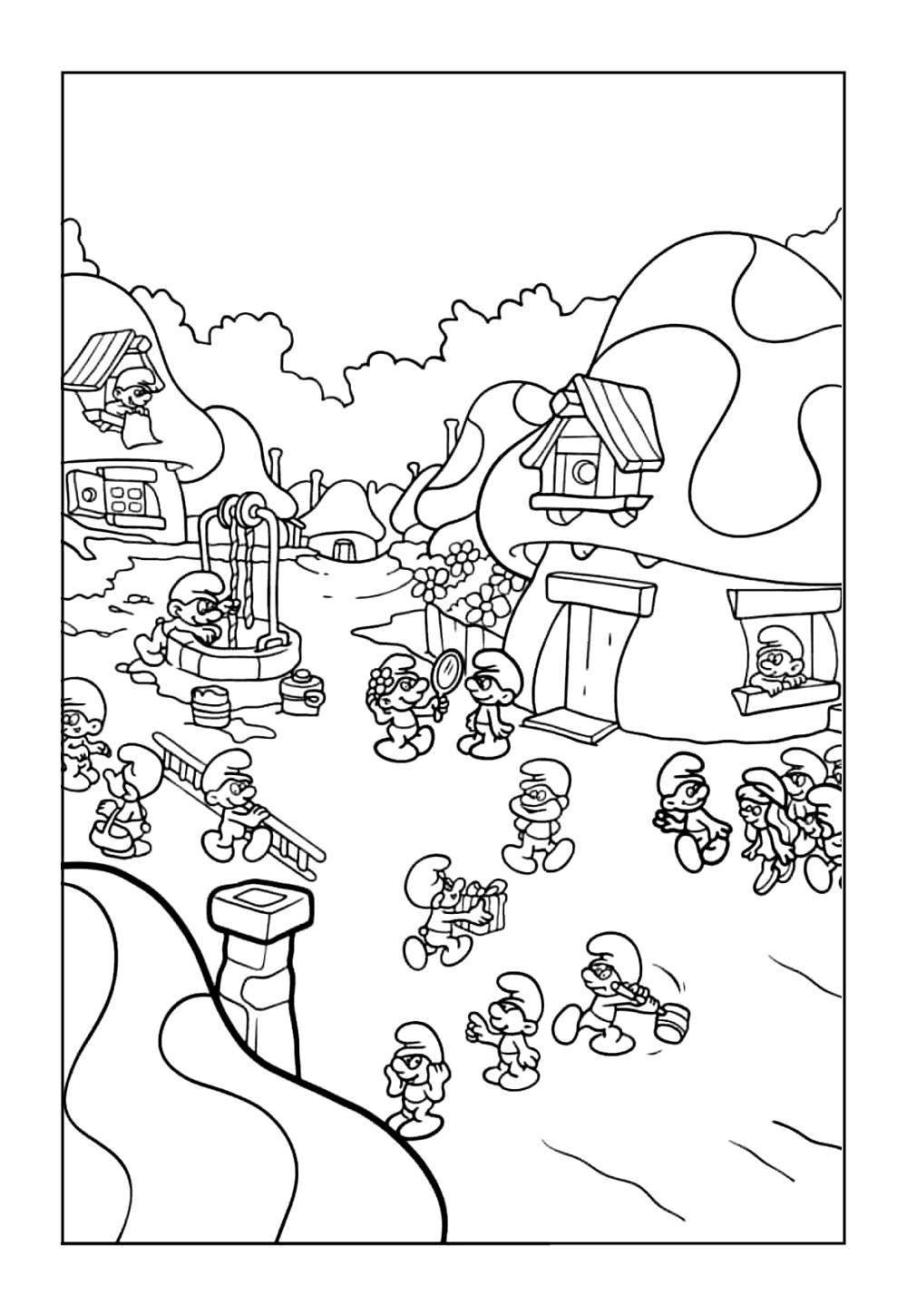 Desenho do Papai Smurf para imprimir