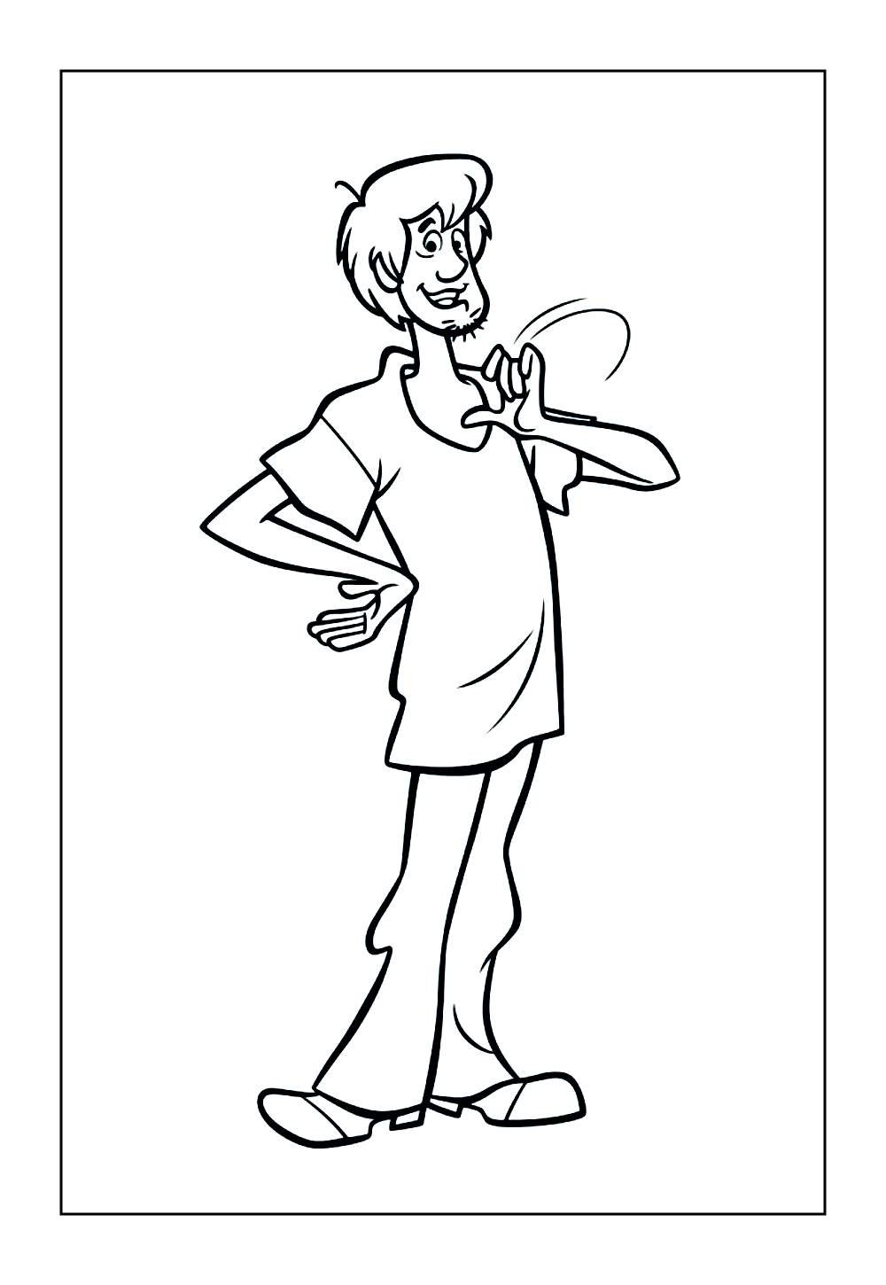 Desenho do Salsicha para colorir e pintar
