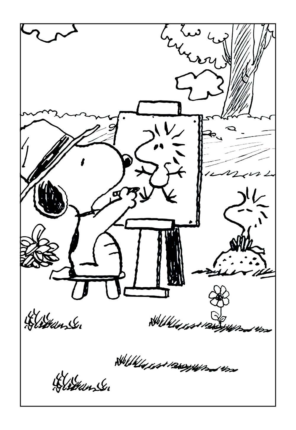 Desenho do Snoopy para pintar