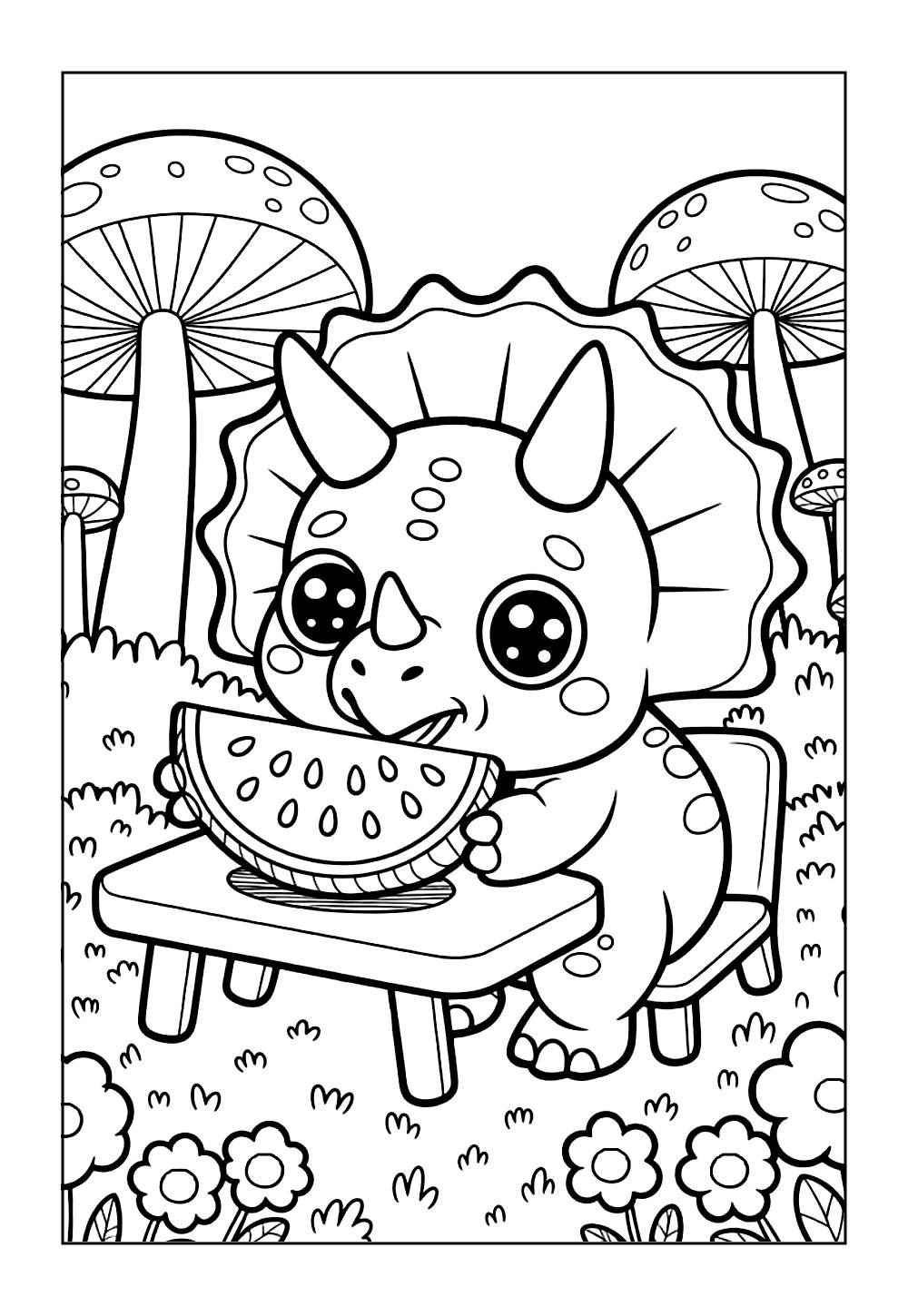 Triceratops para colorir