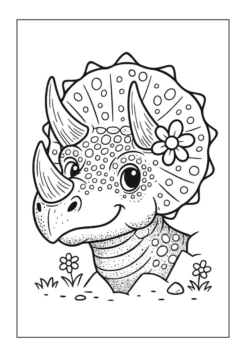 Desenho de Triceratops para imprimir