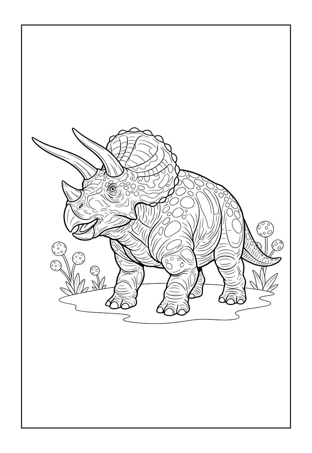 Desenho de Triceratops para
pintar