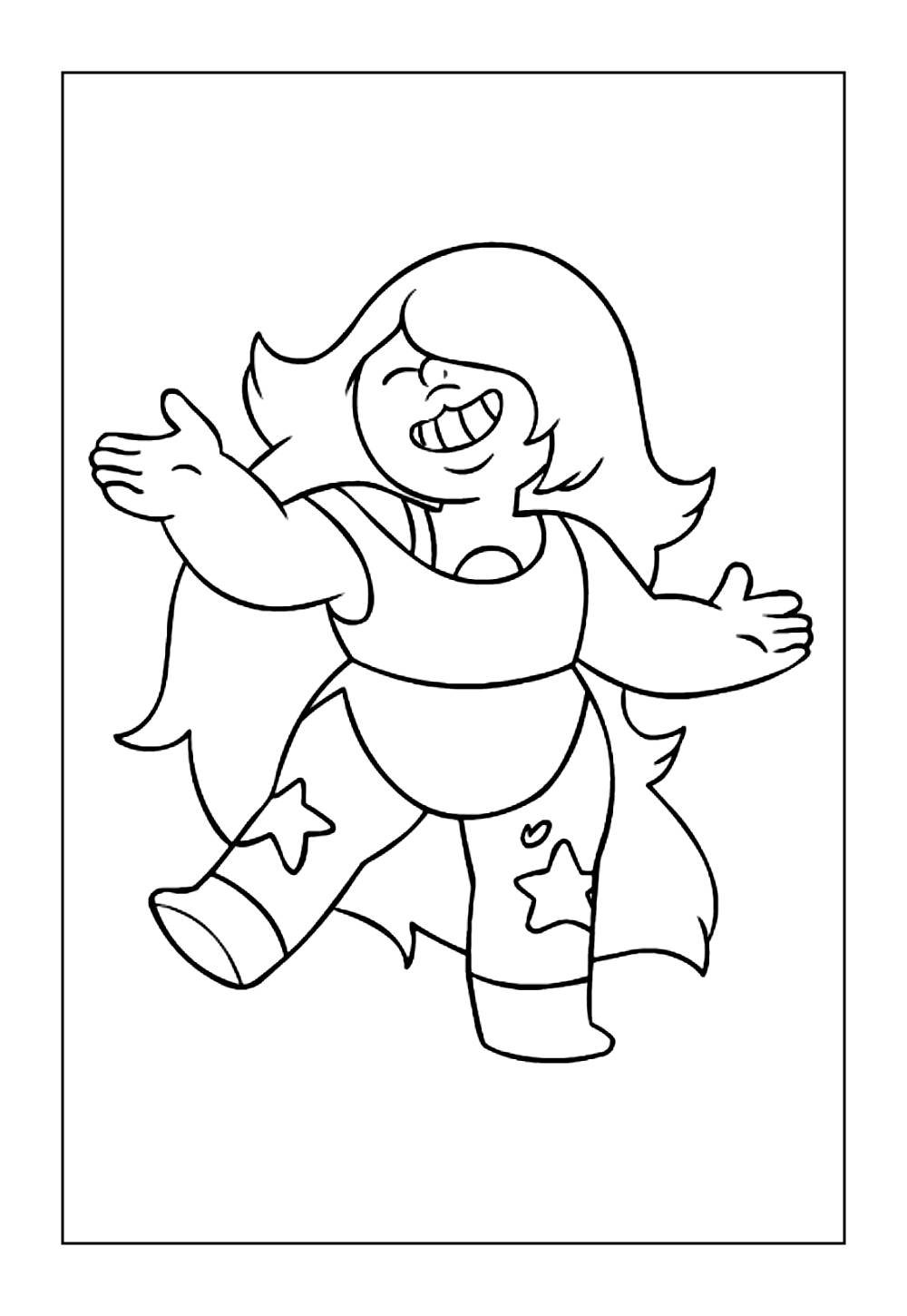 Desenho da Ametista de Steven Universo para pintar