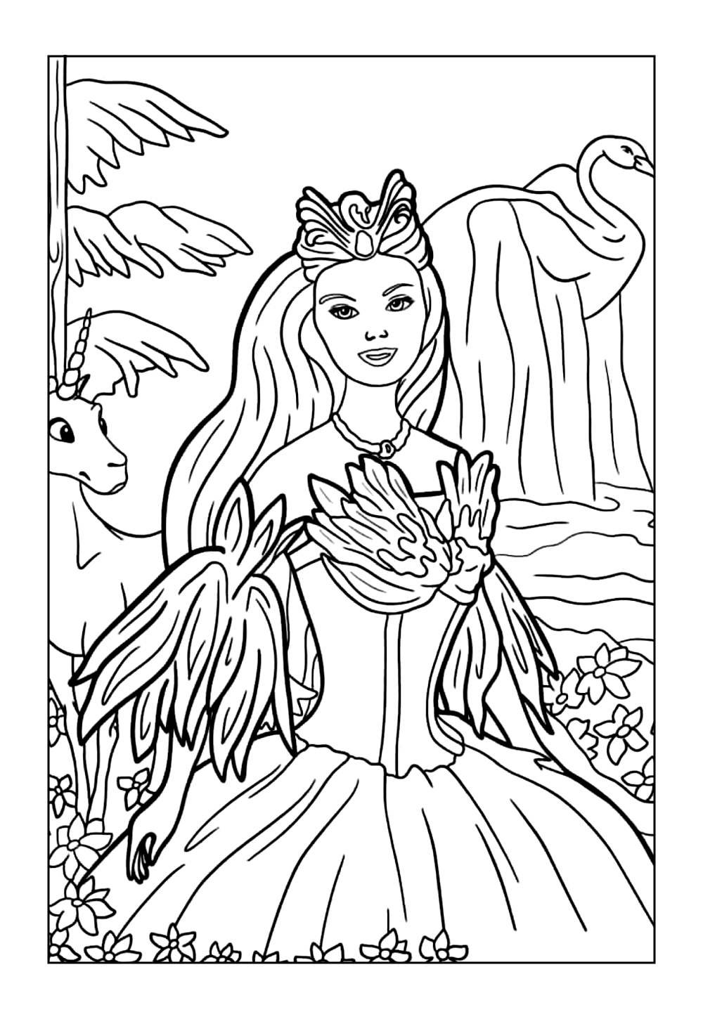 Desenho da Barbie Dreamtopia para imprimir e colorir