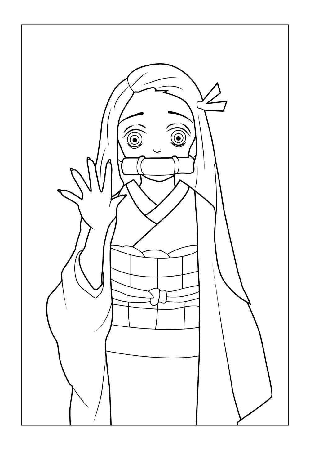 Desenho de Nezuko Kamado para colorir e pintar