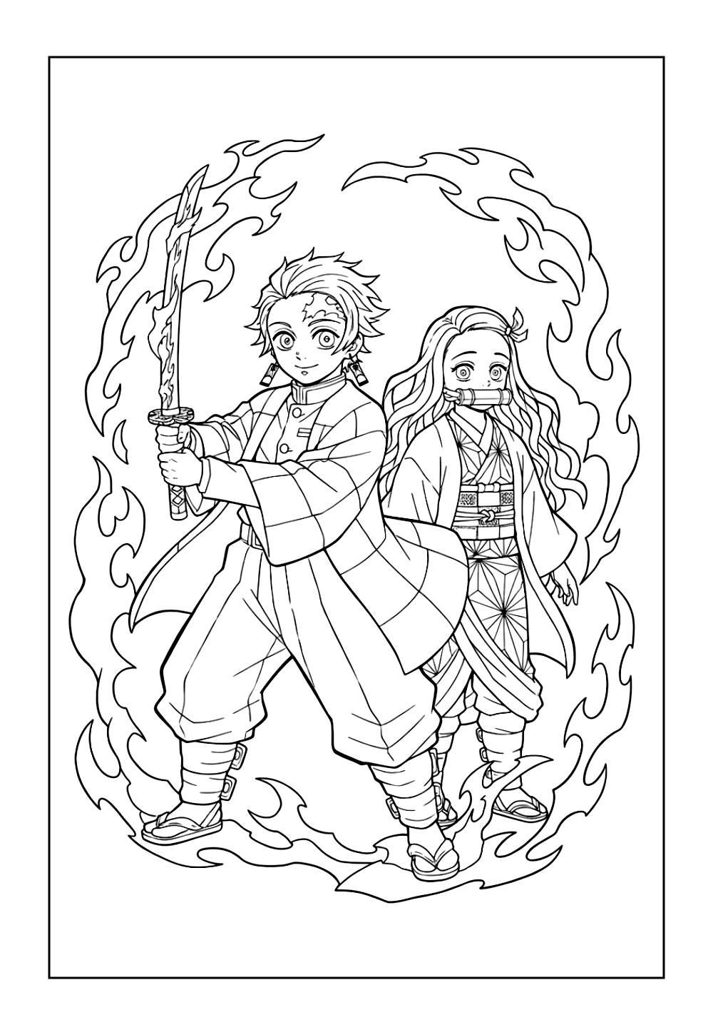 Desenho de Nezuko Kamado para colorir
