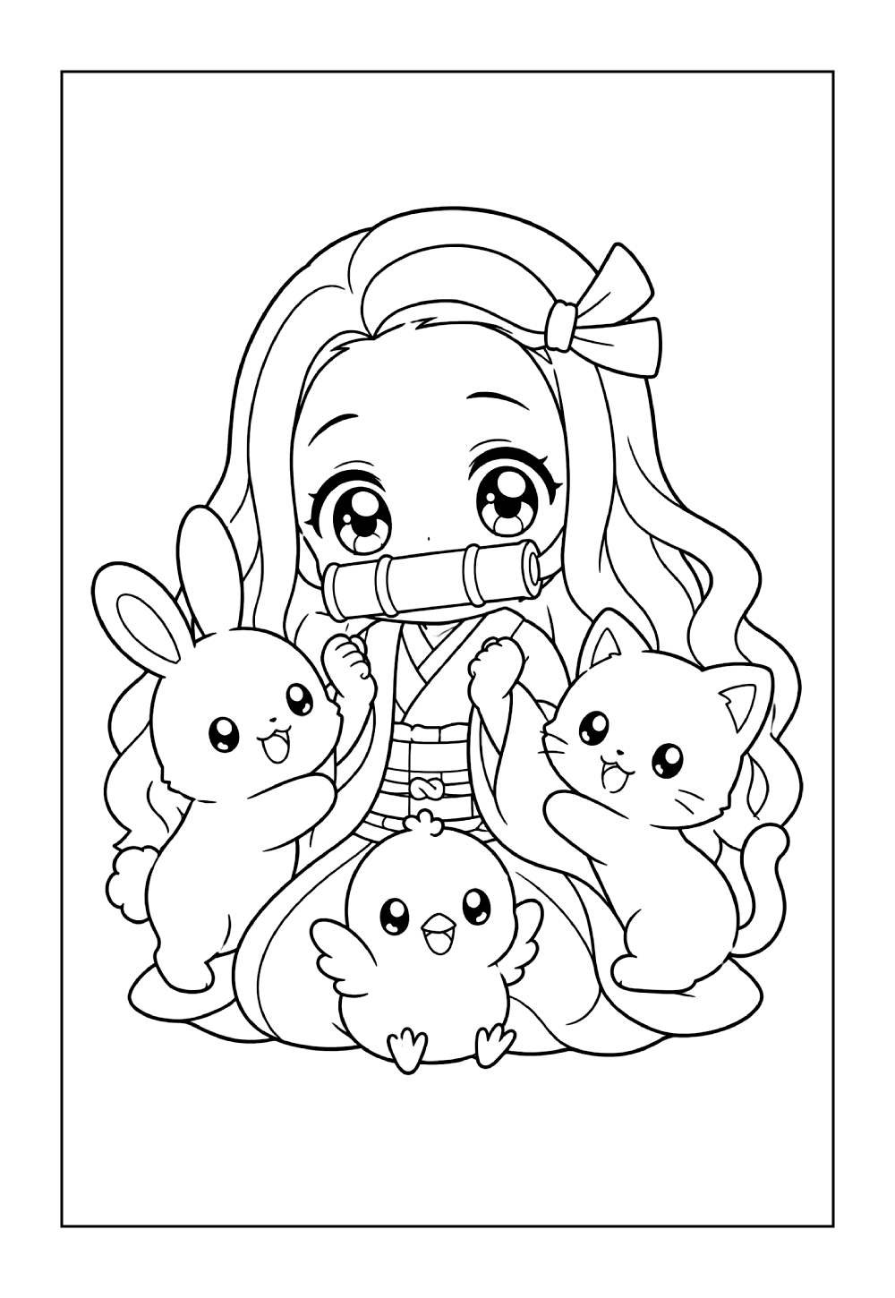 Desenho de Nezuko para colorir