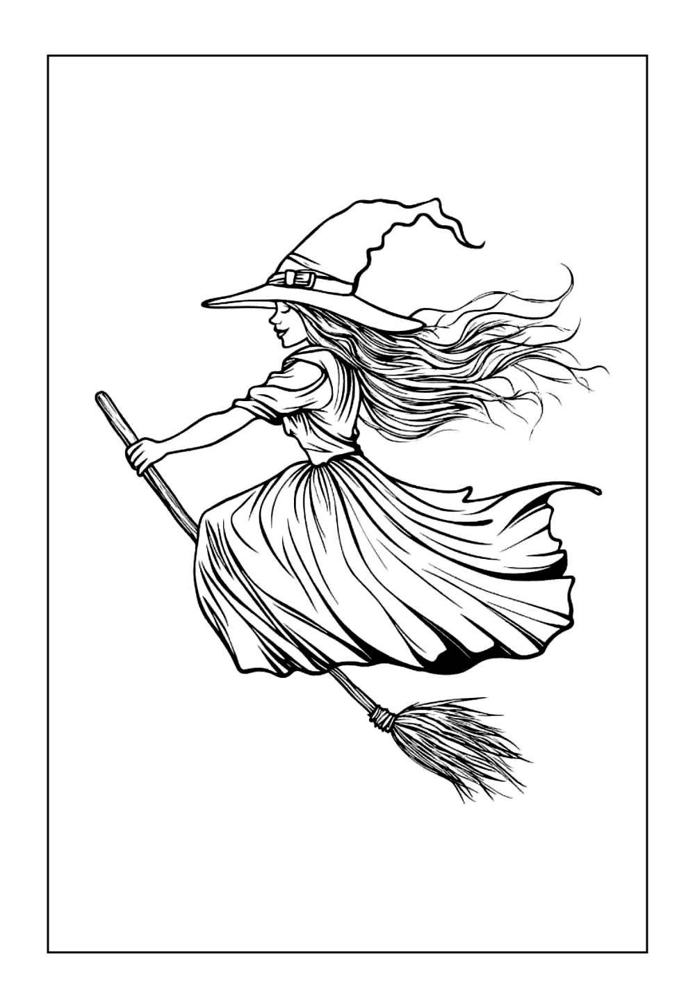 Desenho de Bruxa para colorir