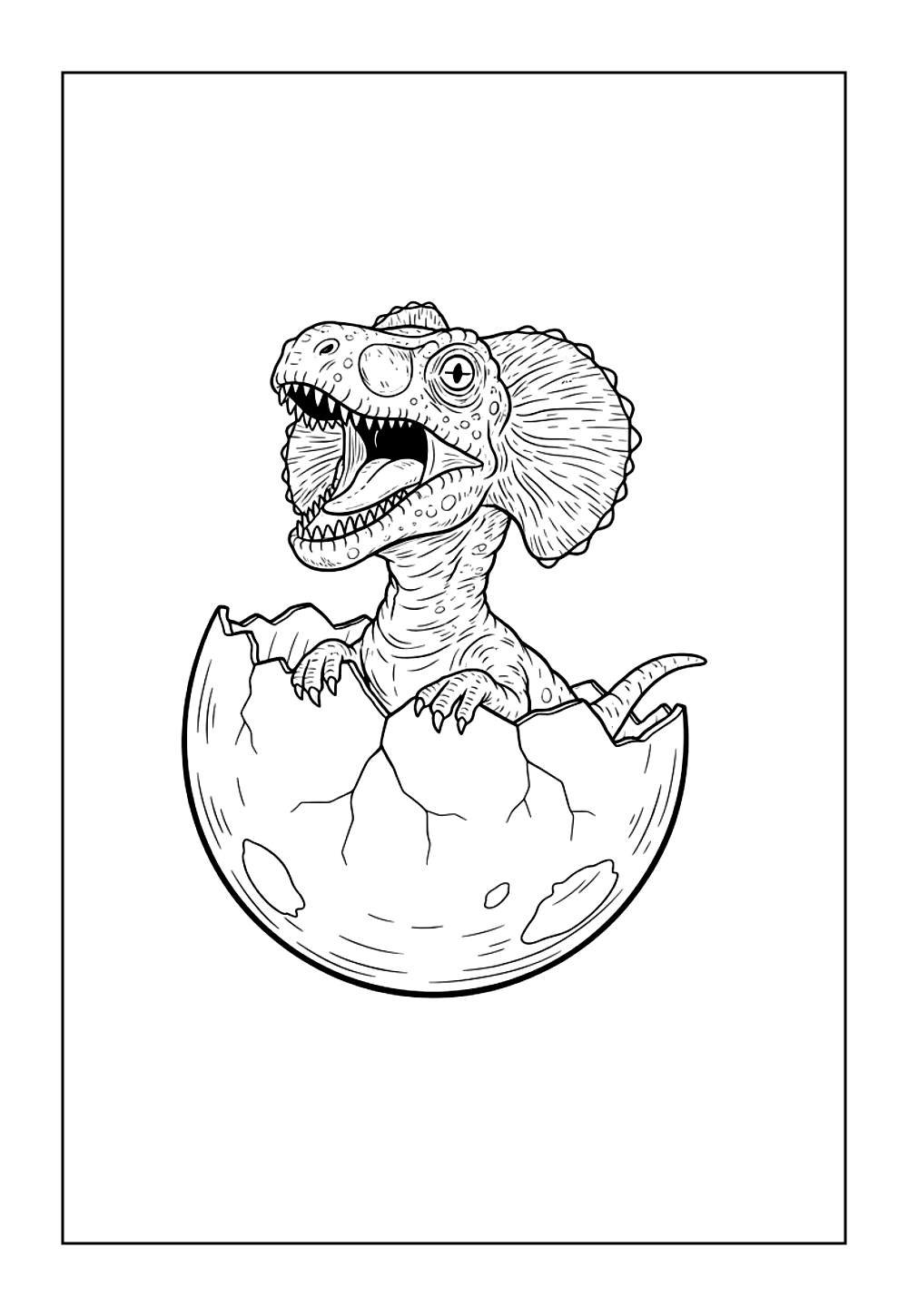 Desenho do Dilofossauro para pintar