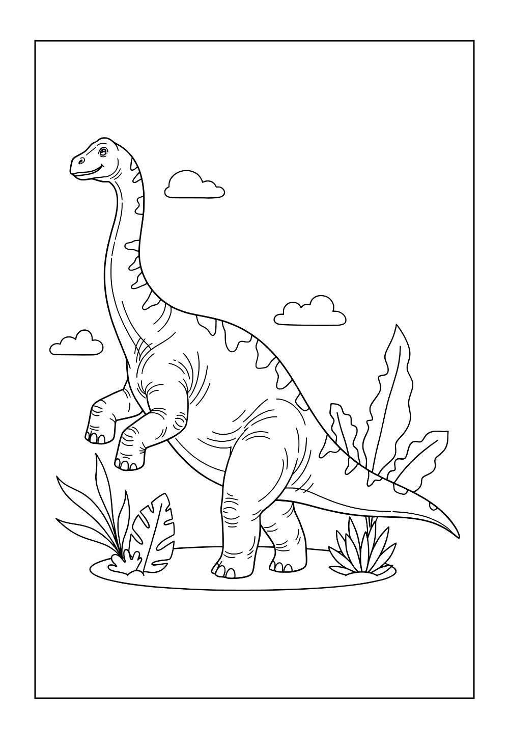 Desenho do Diplodoco para colorir