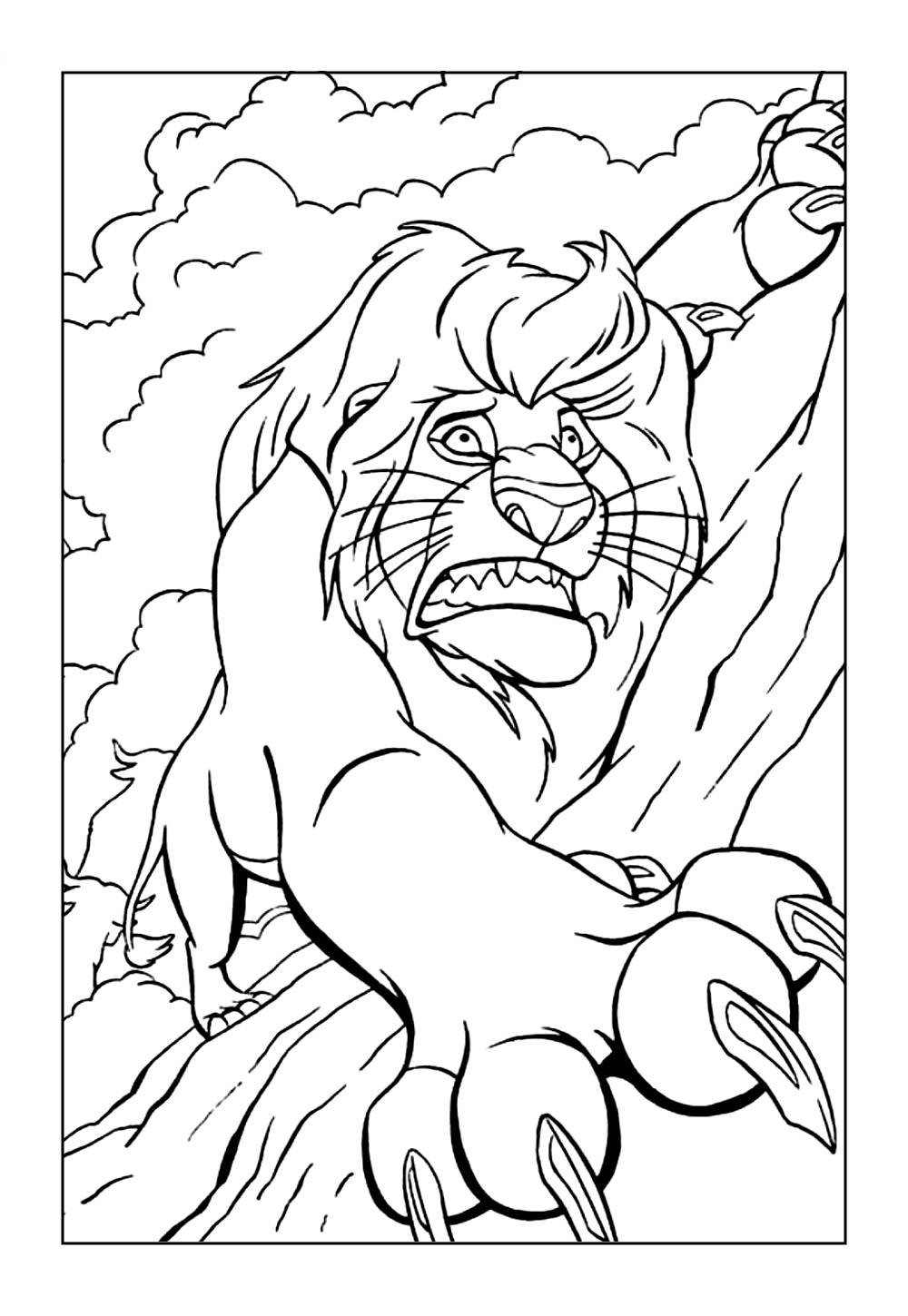 Desenho de Mufasa para colorir e pintar