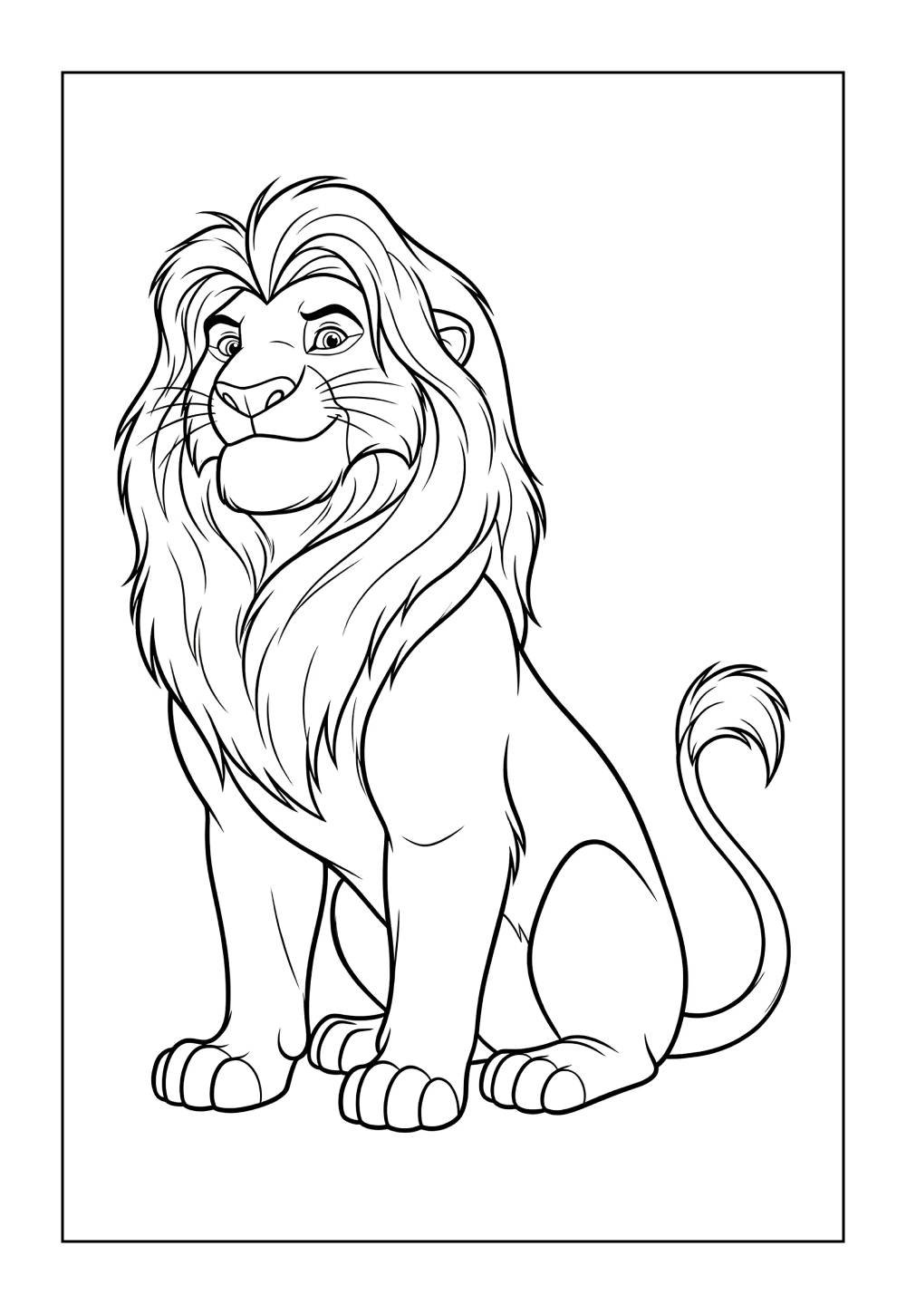 Desenho de Mufasa para pintar