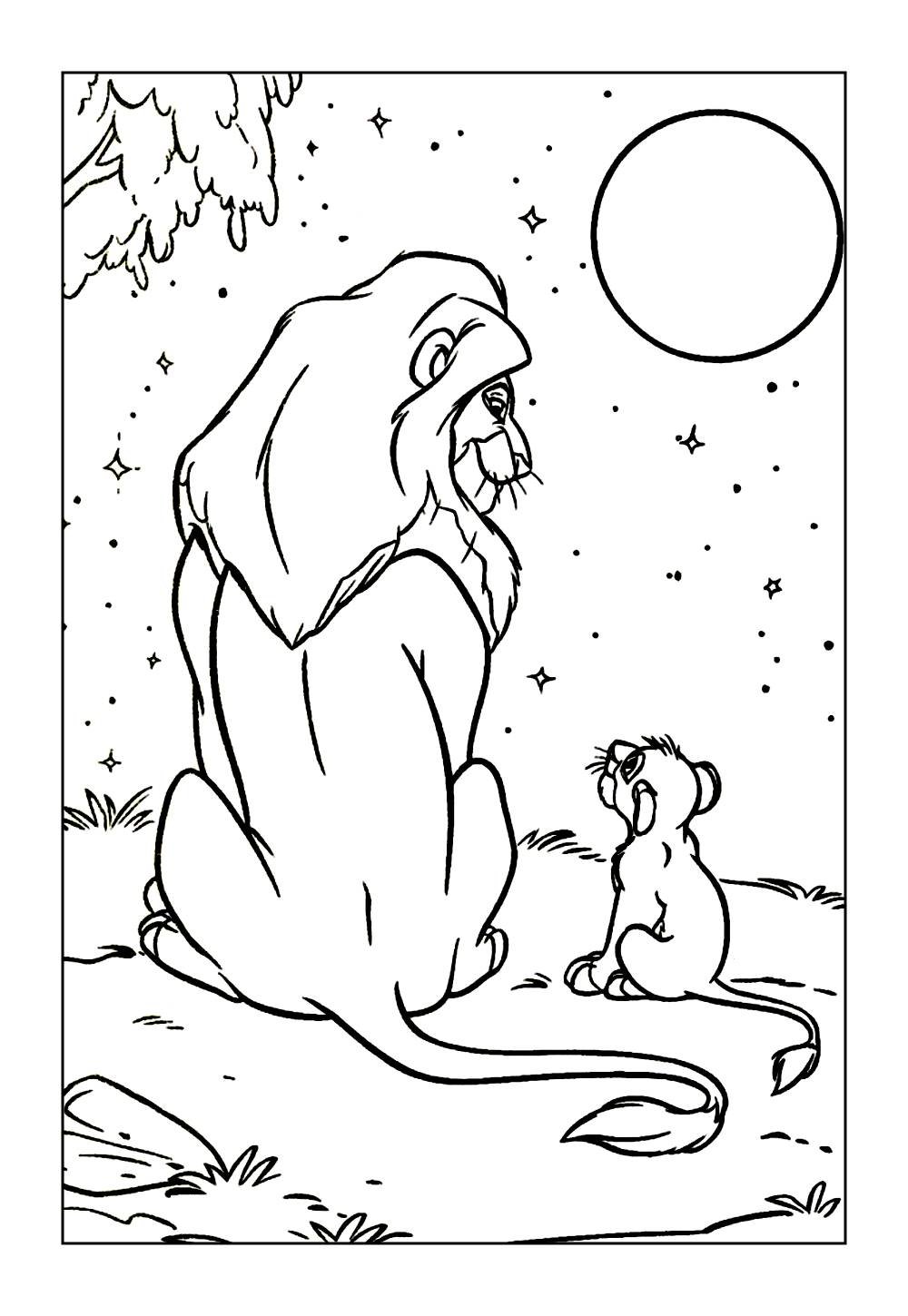 Mufasa para colorir e pintar