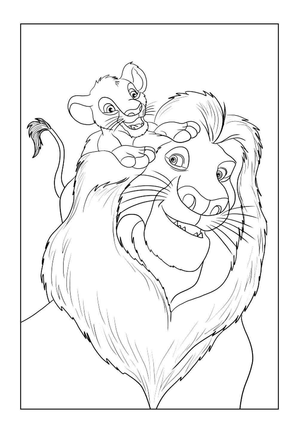 Desenho de Mufasa para colorir