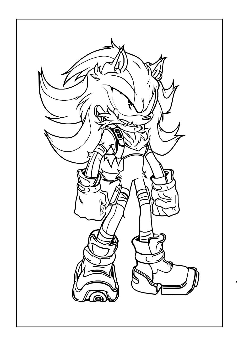 Desenho do Shadow the Hedgehog para imprimir e colorir