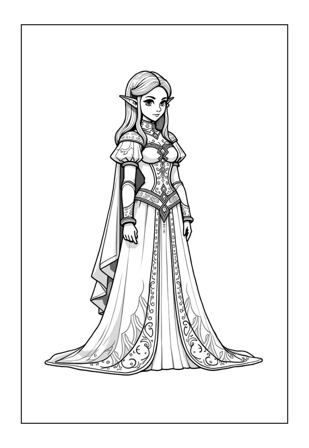 Desenho de Zelda para colorir