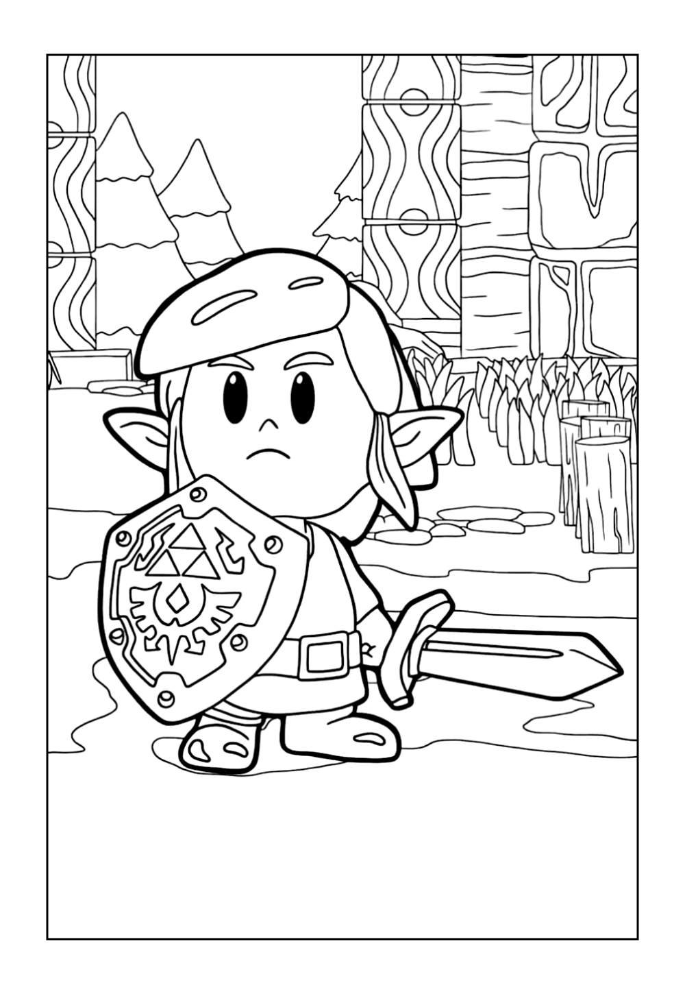 Desenho da Zelda para colorir