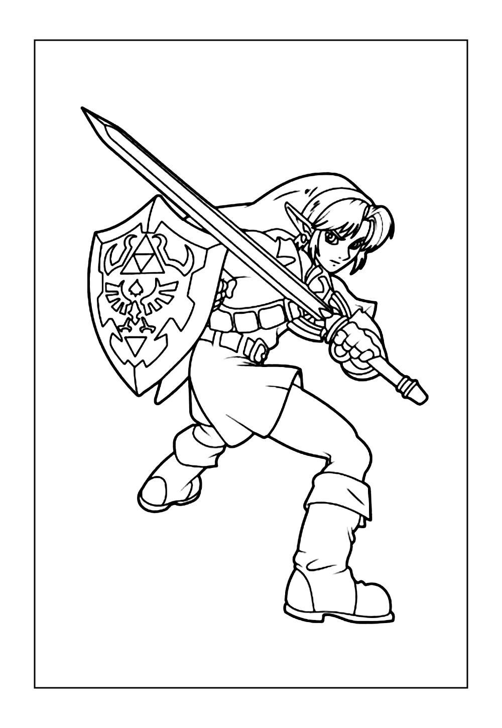 Desenho da Zelda para colorir