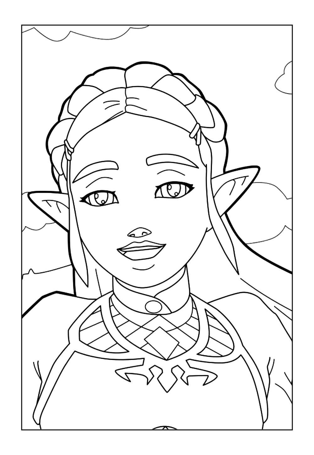 Desenho de Zelda para colorir