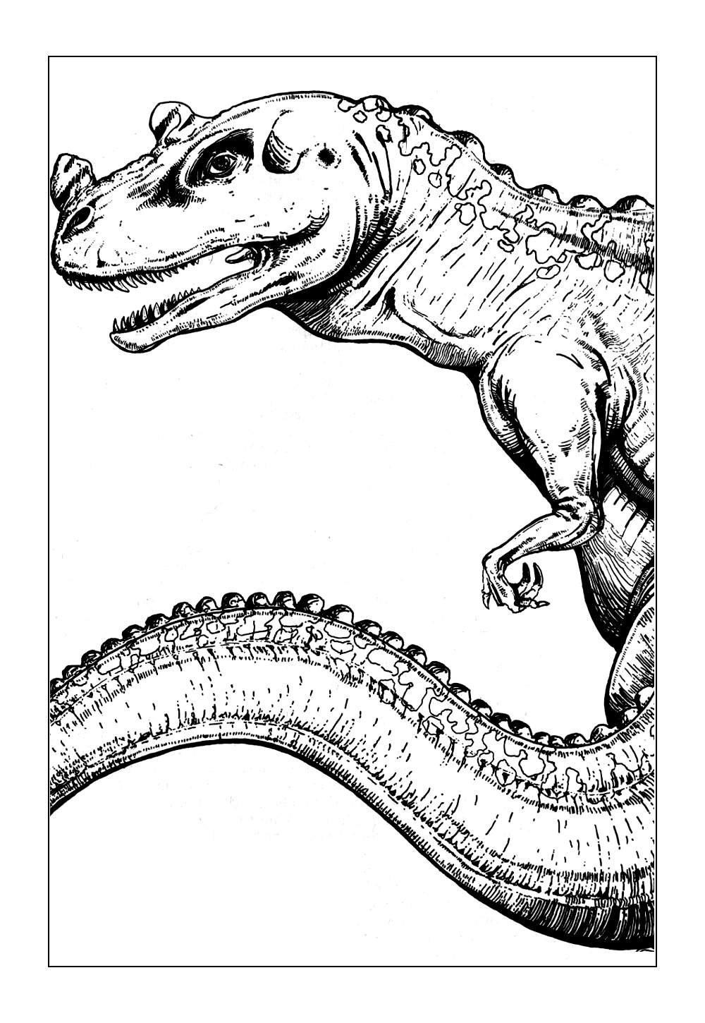 Dinossauro Ceratossauro Realista para colorir