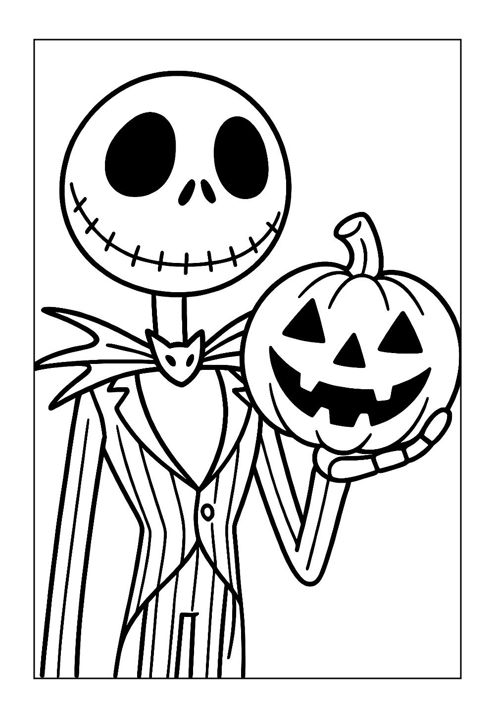 Jack Esqueleto para imprimir e pintar