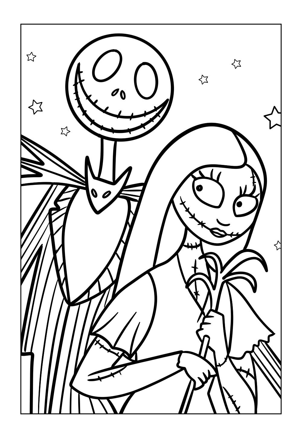 Desenho do Jack Esqueleto para colorir e pintar