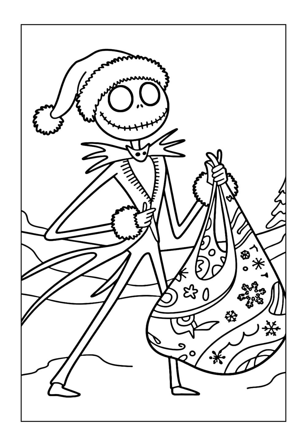 Jack Esqueleto para colorir