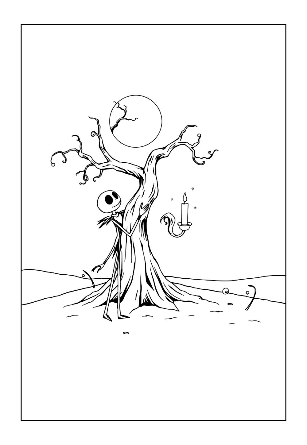 Desenho do Jack Esqueleto para colorir
