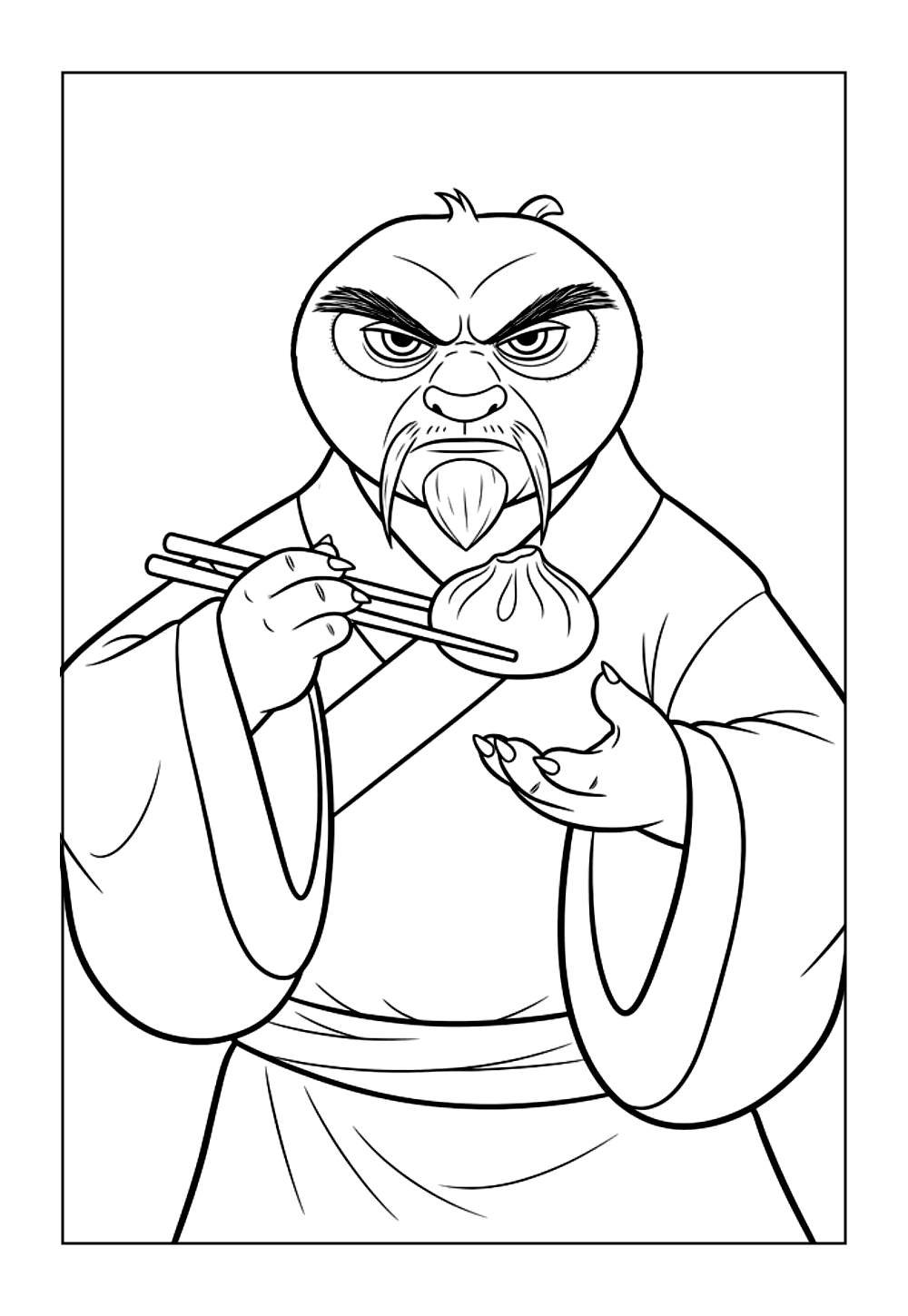 Desenho do Mestre Shifu para pintar