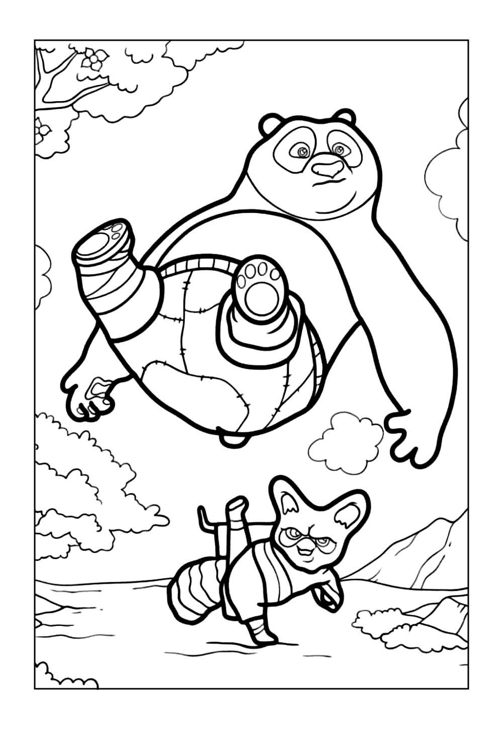 Desenho do Mestre Shifu para colorir