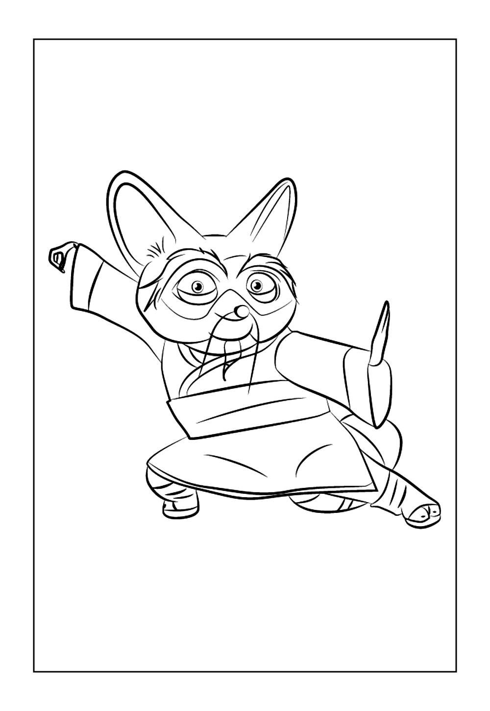 Desenho do Mestre Shifu para pintar e colorir