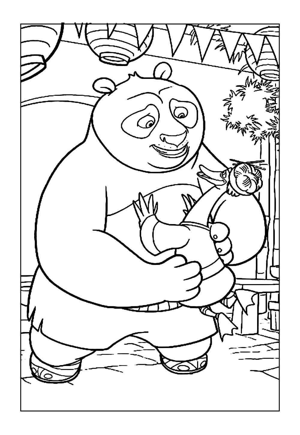 Desenhos do Panda Po para imprimir e pintar