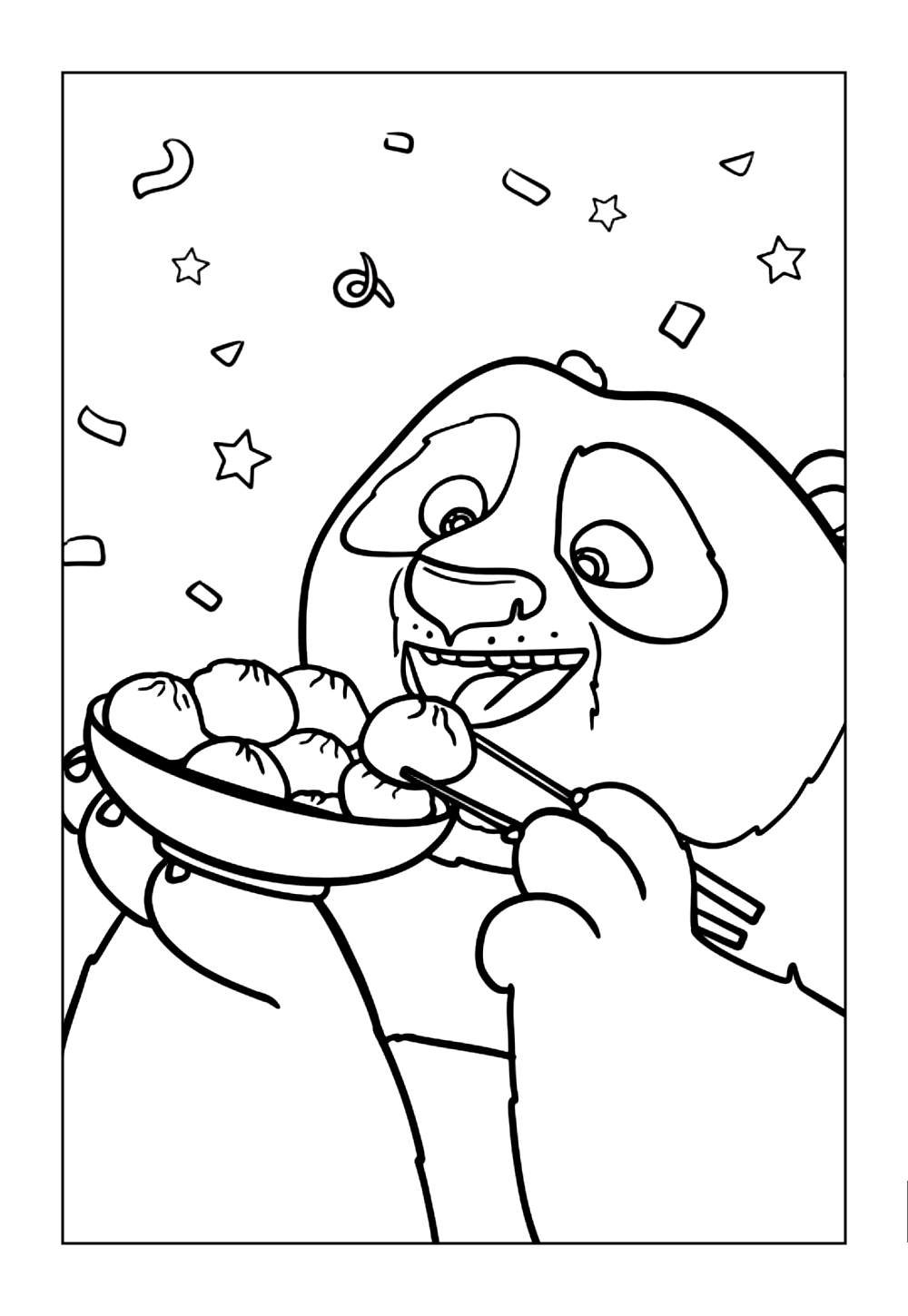 Panda Po para colorir