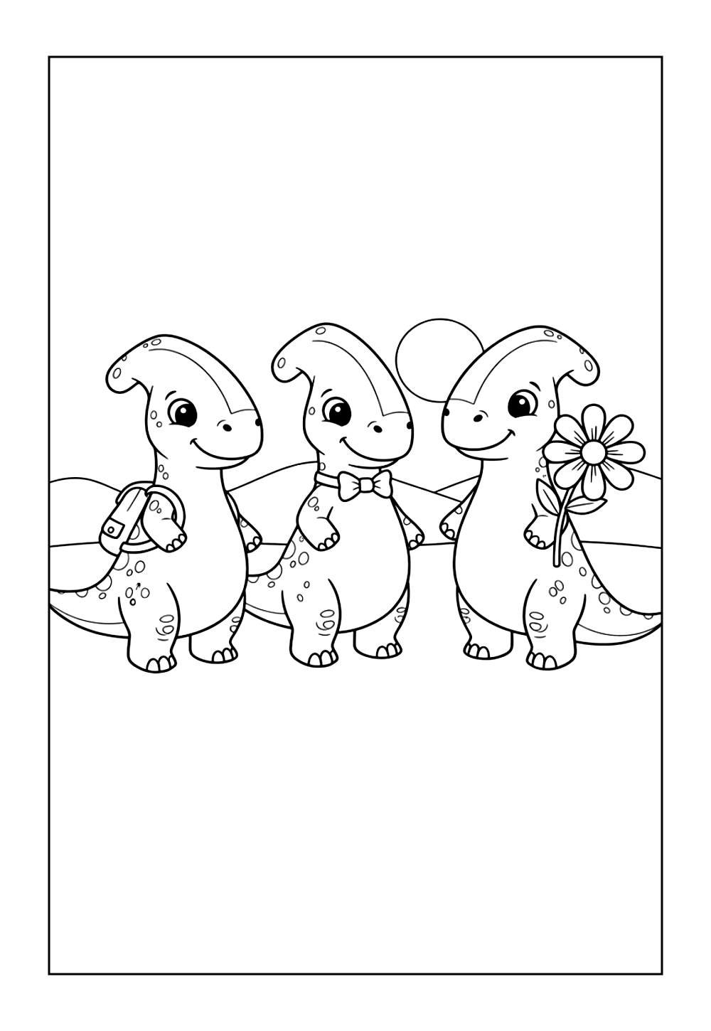 Dinossauros Parassaurolofos para pintar