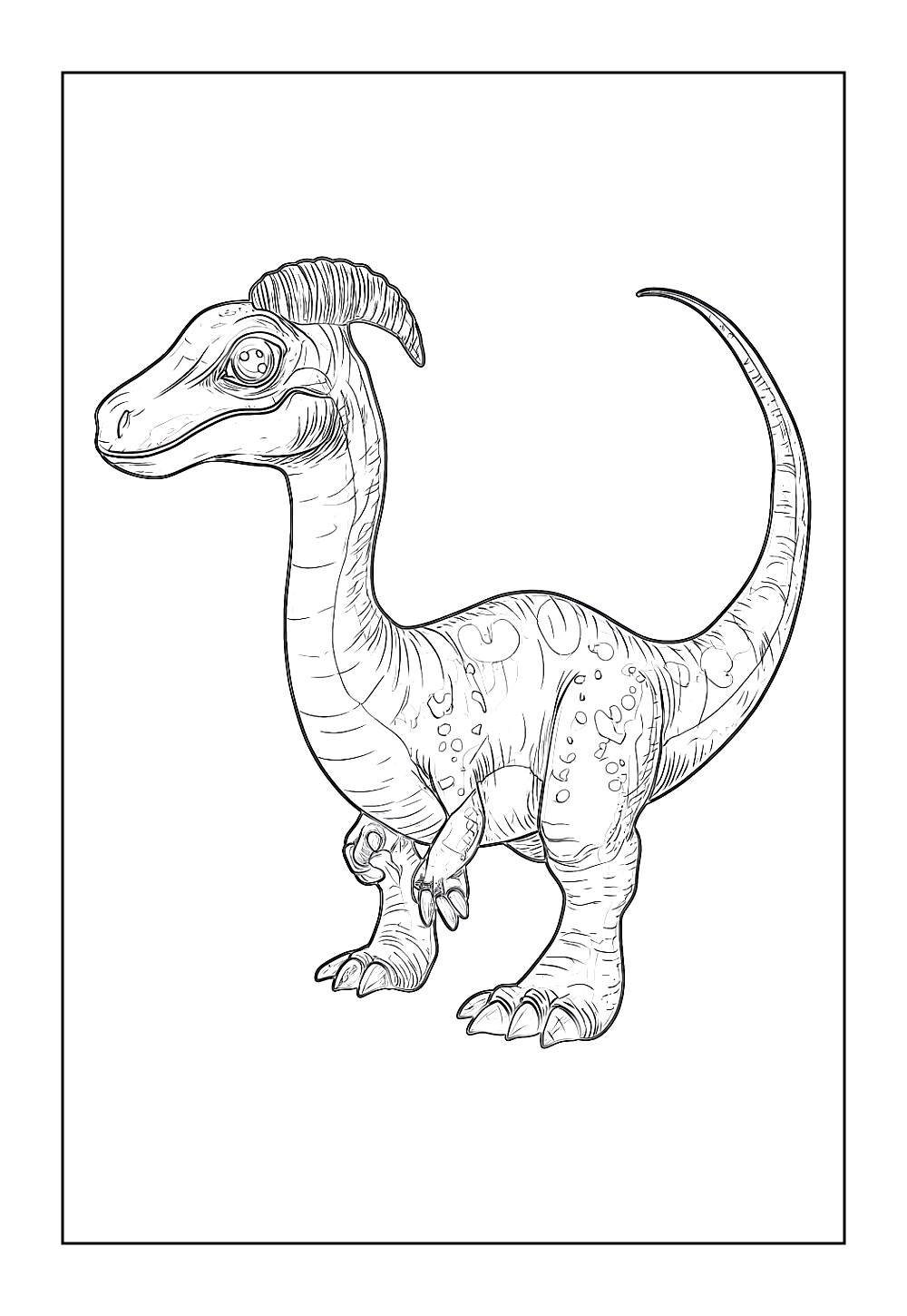 Desenho do Dinossauro Parassaurolofo para pintar
