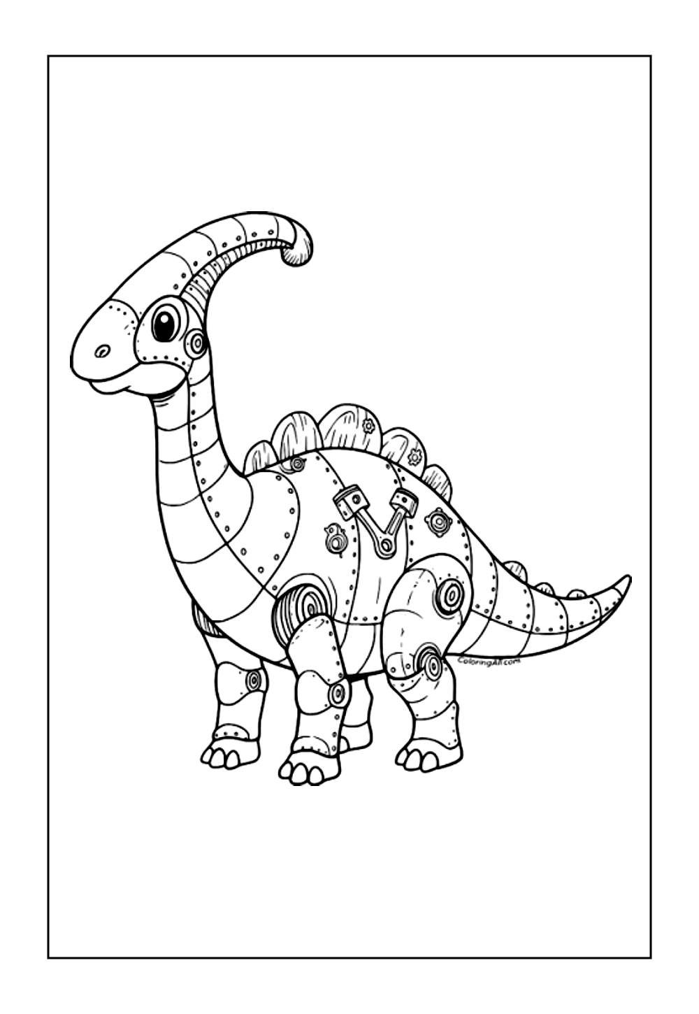 Dinossauro Parassaurolofo para pintar