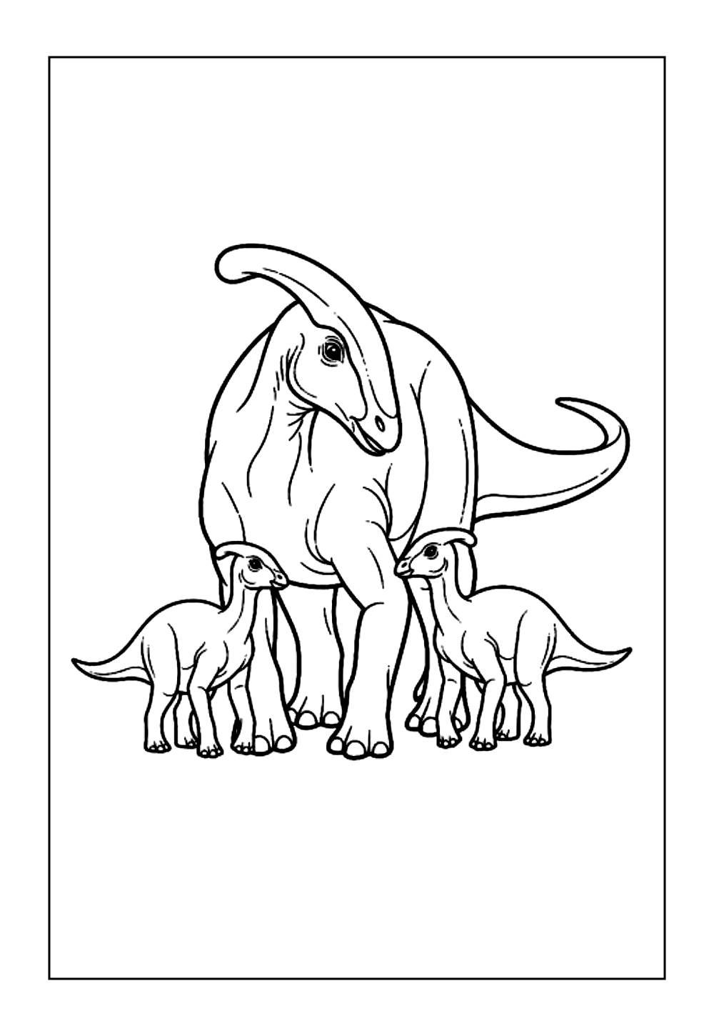 Desenho do Parassaurolofo para colorir