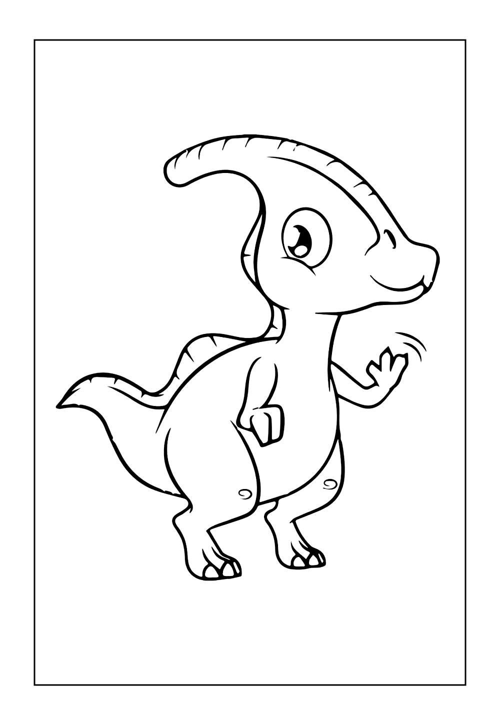 Desenho do Parassaurolofo para pintar