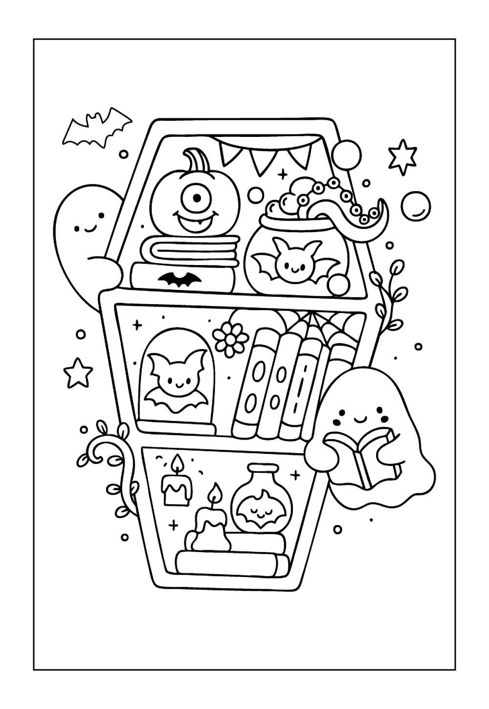 Desenho de Halloween para colorir
