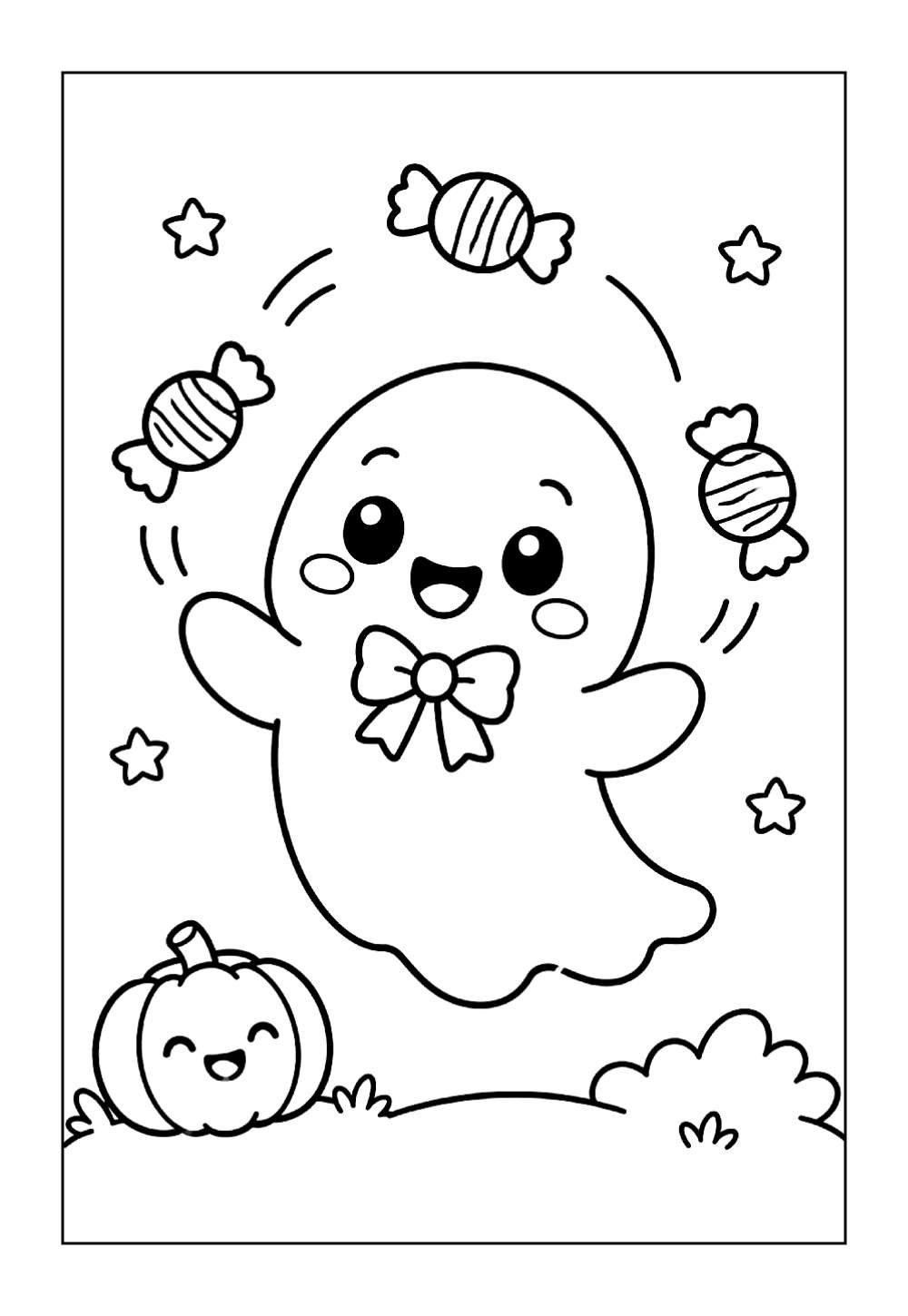 Desenho de Halloween para pintar