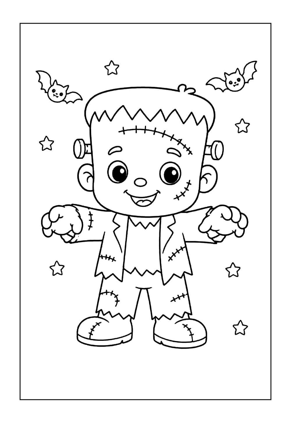 Imagem Fofinha de Halloween para colorir
