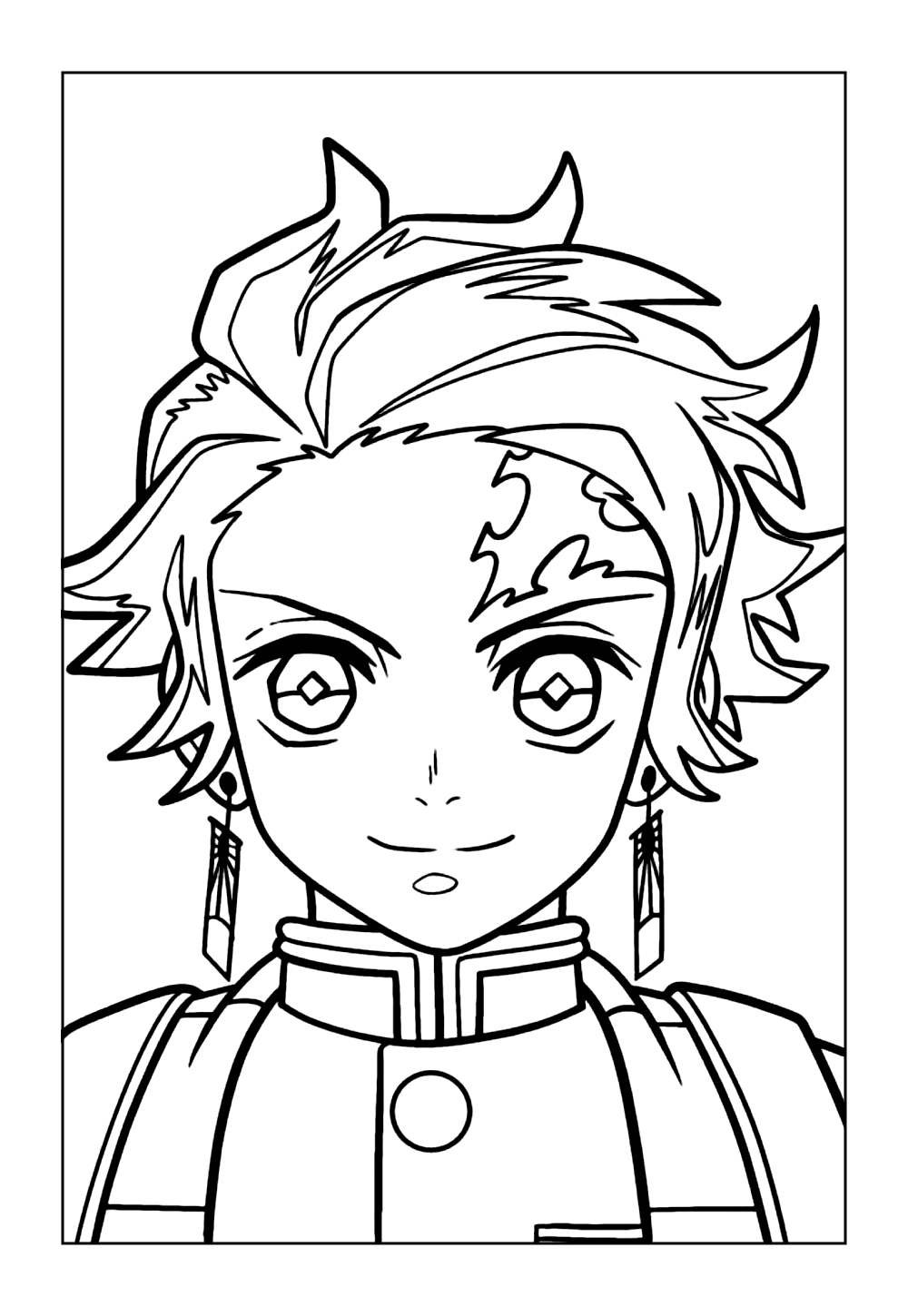 Desenho de Tanjiro Kamado para colorir
